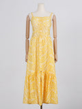 Seaside Holiday Style Embroidered Dress Women's Dress 2025 New Sling Skirt High Waist Hollow Design Dress 68HZ