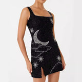 2024 New Sling Type 3D Printed Urban Casual Women's Beach Dress Mid-Rise Long Dress 68HZ