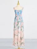 French-Print Casual Style Dress 2025 New Sleeveless Sleeveless Waist Thin High-End Long Dress Summer 68HZ