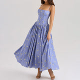 Hottie Sexy Print Sling Dress Summer Bodydressed Long Dress Temperament High-End Summer Beautiful Dress 68HZ