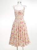 Hot Sale Of New Sexy Slings Print Dress Mid-Length Dress High-End Temperament Thin Tie Dress Dress Dress Dress 68HZ