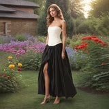 Tea Break French Beautiful Dress 2025 Spring New Breast-Skinny Folding Open Fork Dress Dress Woman 68HZ