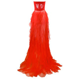 Sexy Bare Back Twidce Dress Women's Perspective Mesh Yarn Large Open Fork Dress Long 68HZ