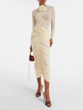 French Name Wind 2025 Spring New Fashion Fold Three-Dimensional Flower Top + Left Hip Skirt Suit Woman 68HZ