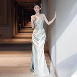 Engagement Banquet Evening Dress Female Senior Sense Light Luxury Niche Design Smeared Bride's Chinese Morning Gown Toasting 68HZ