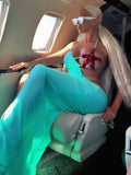 New High-End Women's Sexy Collar With Wrapped Chest Solid Color Hanging Neck Dress Sea Starfish Decorative Dress Dress 68HZ