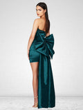 High-End Women's Black Sexy Folding Bag With A Thoracic Dress Can Be Removed With A Bow Trim Ribbon 68HZ