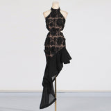 French Banquet Dress Dress 2025 Spring New Famous Embroidered Lotus Leaves Side Of The Body-Cuffed Dress Woman Trendy 68HZ