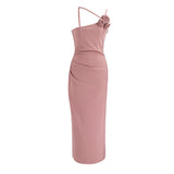 French Temperament Minimalist Flowers Hanging Dress Women's New Design Sense Slimmed Bean Skirt Bag Long Skirt 68HZ