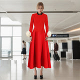 French Temperament Elegant Wind 2025 Spring New Fashion Splicing Three-Dimensional Roses To Thin Dress Women 68HZ