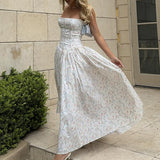 Hottie Sexy Print Sling Dress Summer Bodydressed Long Dress Temperament High-End Summer Beautiful Dress 68HZ