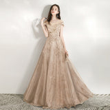 Banquet Evening Dress Women's 2025 New Temperament Company Annual Birthday Lienlight Host Art Test Tailing Dress 68HZ