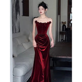 A Toasted Girl Spring And Autumn 2024 New High-End Famous Lady Dress In The Morning Dress With A Breast-Wearing Sexy Fishtail Evening Dress 68HZ