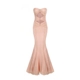 New Women's Sexy Hollow Corset Dress Temperament Mesh Fishtail Dress Dress 68HZ