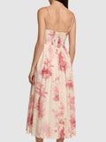 French Elegant Wind Girded Lumbar Dress 2025 New Fashion Print Slings With Skinny Dress Women's Summer 68HZ