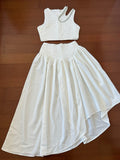 Fashion Two-Piece Set 2025 Summer New Sexy Wrapped Breast Shirt + Folded Waist Half-Dressed Woman 68HZ