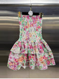 Holiday Style Color Print Tight Chest Short Skirt Hollow To Take The Lot Of Leaves On The Side Of The Slimmed Dress Dress Woman 68HZ