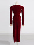 French Famous Style Dress Dress Woman 2025 New Temperament Square Design Pressure Folded Solid Color Dress Skirt 68HZ