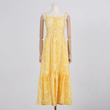 Seaside Holiday Style Embroidered Dress Women's Dress 2025 New Sling Skirt High Waist Hollow Design Dress 68HZ