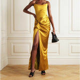 2025 Autumn Women's French Sexy Sling Dress Dress High-End Open Skirt Dress Dress 68HZ