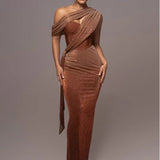 2025 New Solid Color Open Sling Skirt Women's Fashion Peach Heart Collar Sexy Dress Tide 68HZ