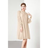 Miyake Design Feeling Flower Sleeve Dress Women's New Spring And Autumn Folds Large Size Loose Mother Dress Long 68HZ
