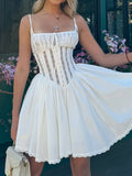 Sexy Babes Women's Pure Lust Lace Sling Skirt Pony Dress Body-Dexy White Dress Dress Woman 68HZ