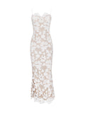 Sexy Lace Temperament Sling Dress Sexy Bare Fork Elegant Dress High Sense 68HZ