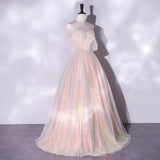 Toasting Dress Bride 2025 New One-Word Shoulder Mesh Screen Appearance Thin Annual Banquet Art Show Host Evening Dress 68HZ