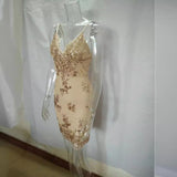 2025 Women's New Summer Glide Night Dress Dress Deep V Collar Sexy Bareback Sling Dress 68HZ