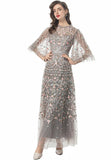 Fashion French Light Luxury Elegant Heavy Industry Embroidery Yarn Net Dress 68HZ