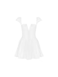 Hottie Sexy Collar Flying Sleeves Out-Of-Back Dress To Close The Waist Thin Small Skirt Pure Lusty Women's Clothing 68HZ