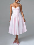 Sexy Suspension Dress 2025 New Corset Thin Breastless Sleeveless Temperament In The Color Of The Long Dress Woman 68HZ