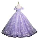 Elegant Purple Evening Dress Temperament Shoulder Solo Poncho Dress Student Vocal Art Show Annual Meeting Host 68HZ