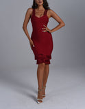 Suded Bandage Dress Red Sexy Lace Bag With Sling Dress Burst 68HZ