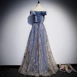 Grand Choir Evening Dress Woman 2025 New Banquet Word Shoulder Long Party Temperament Performance Dress 68HZ