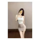 2025 Sexy Crossover Skirt High-Waisted Mini-Banded Hip Dress Night Shop Half-Dress Short Skirt Women's Night Club 68HZ