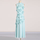 French Three-Dimensional Flower A-Shaped Dress 2025 Spring And Summer New Splicing Collar High-End Thin Dress Woman 68HZ