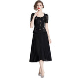 Lace Embroidered Dress Square Understanding Temperament Chiffon 100-Fold Skirt Belt To Collect Thin 68HZ