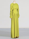 Women's Clothing 2025 Spring New Temperament Folded Short Blouse High Waist Hanging Half-Dress Suit Woman 68HZ