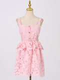 French Sexy Sweet Dress 2025 New Sling Embroidery Design High-Rise Solid Color Dress Woman 68HZ