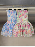 Holiday Style Color Print Tight Chest Short Skirt Hollow To Take The Lot Of Leaves On The Side Of The Slimmed Dress Dress Woman 68HZ
