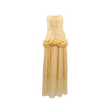2025 Spring Collared Braid Slim Three-Dimensional Flowers With A Hip Bandage Dress Woman 68HZ