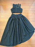 Fashion Two-Piece Set 2025 Summer New Sexy Wrapped Breast Shirt + Folded Waist Half-Dressed Woman 68HZ