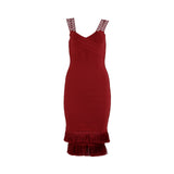 Suded Bandage Dress Red Sexy Lace Bag With Sling Dress Burst 68HZ