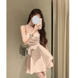 New Birthday Dress Gentle Wind Pink Irregular Hem To The Waist Sexy Skirt With Thoracic Dress Dress Woman 68HZ