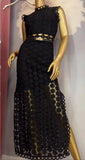 Design Sexy Hollow Water-Soluble Flower Body Sleeveless Fork Short-Sleeved Dress Long Dress New Spring And Summer 68HZ