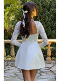 New Lace Splicing Body A-Word Dress Sexy Pure Lusty Dress With High-End Women's Clothing 68HZ