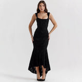 Sexy Women's Clothing New Sleeveless Shoulder Solid-Colored Fish Bone Dress 68HZ