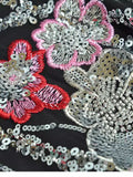 V-Neck Bat Sleeves Heavy-Slified Embroidered Nails Tucked Long Dress Dress Dress 2024 Summer New 68HZ